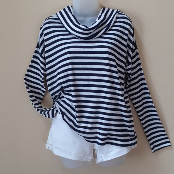 no brand Sweaters - Wardrobe Essential Striped Cowlneck